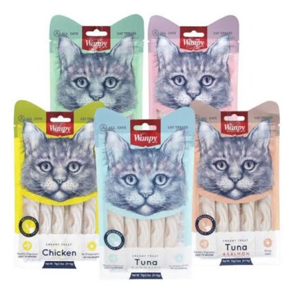 Wanpy lickable creamy Treats - Flavours: Chiken, Tuna and Cod Fish , Tuna and Salmon - Mini Pets World