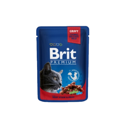 Brit Premium Cat Pouches with Beef Stew & Peas