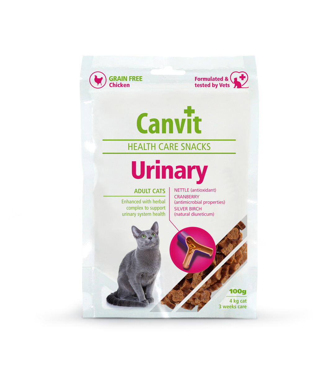 canvit_urinary_health_care_snaks_for_adult_cats_mini_pets_world Canvit Health Care Snacks Urinary for Adult Cats – Cranberry and Nettle UTI Prevention Treats
