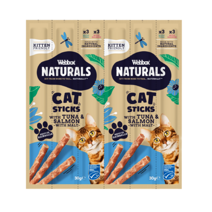 Webbox Naturals Cat Sticks MSC Tuna and Salmon – grain-free cat treats
