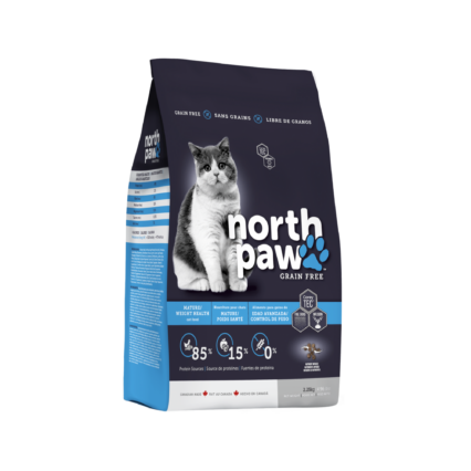 North Paw Grain Free Mature Weight Health Cat Food for Senior and Less Active Cats
